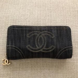 Authentic denim zippy wallet
